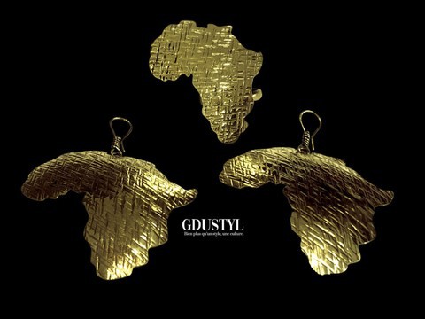 Parure en bronze "Kama"en carte d'Afrique