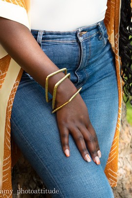 Bracelet jonc en laiton &amp; bronze « Kate »