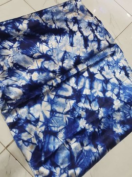 4 Yards Adire Silk Fabric, Nigeria Tribal Dashiki, Nigerian Wedding Dress, Adire Tie Dye Fabric