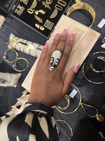 Magnificent ring in bronze &amp; Bone “Rwanda”