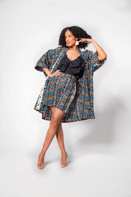 ENSEMBLE IMPRIMÉ BLEU CORA