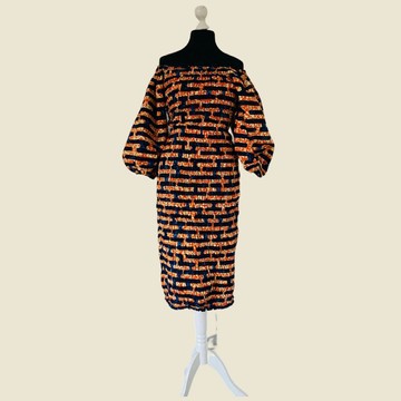 Evening dress / Authentic Orange loincloth dress / Elastic from top to bottom
