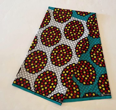 African Print Ankara Yellow Multicolor Striped Print Cotton Fabric - By the Yard