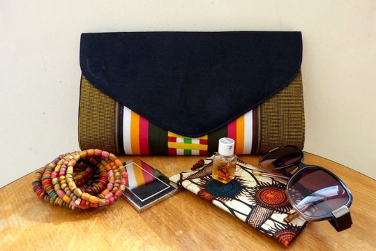 WAX POUCH n°3 - Wedding Ceremony Evening New Year's Eve African Fabric Elegant Woman Afro Chic