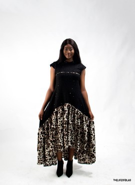 African Print Fit and Flare Dress