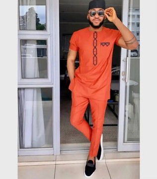 2 pieces, African men traditional suit with matching pants