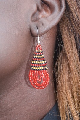 Boucles d'oreille "THIATE ROUGE DORE"