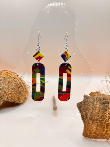 OZÉ24-01 : Boucles d'oreille multicolores
