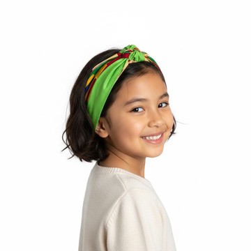 Bandeau KENTE vert enfant fait main (2-12 ans)