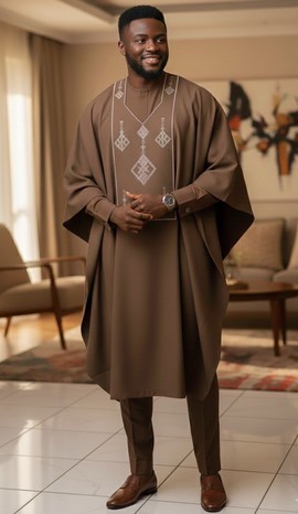 Agbada | African Wedding Suit for Men | Traditional Groom’s Suit | Dashiki | Robe Africain