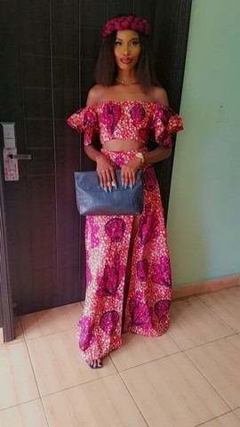 Ankara crop top and long skirt