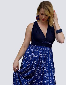 Chic Infinity dress printed silk satin