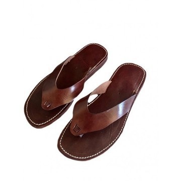 Grande Vente! Sandale été en cuir véritable unisexes fait main par des artisans du Maroc