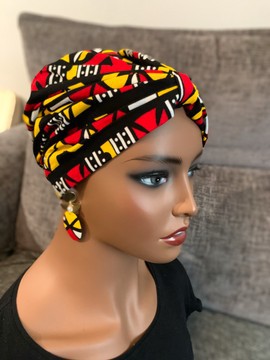 Scarf / turban and earrings set
