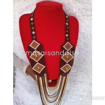 African beaded necklaces , Maasai necklace , Long statement necklace , Gift for her