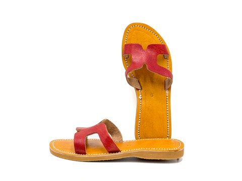 Sandale en cuir véritable haute qualité fait main mode femme