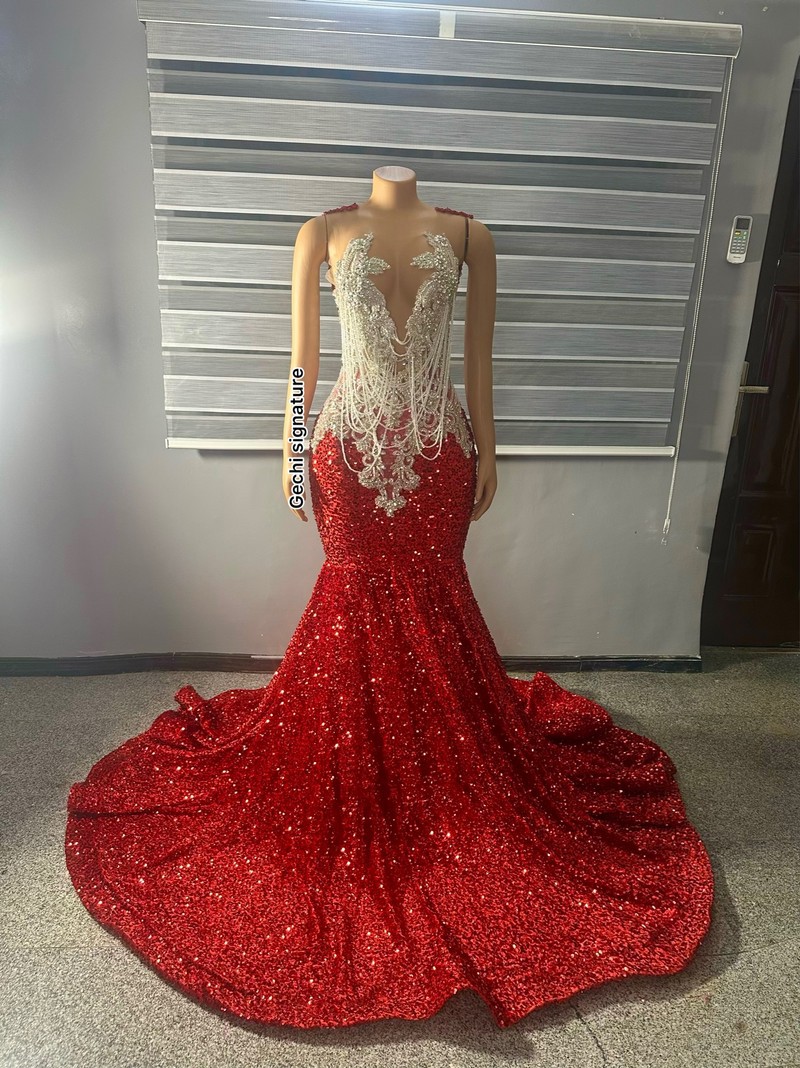 red and silver bridal dress Red Ball Gown Wedding Dress Haute Couture With Train