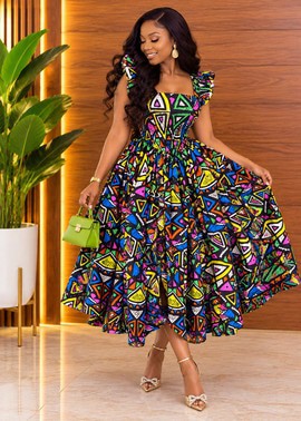 Luxury Ankara Kaftan multicolor African Dress, Beautiful Nigeria African Fashion Plus size dress