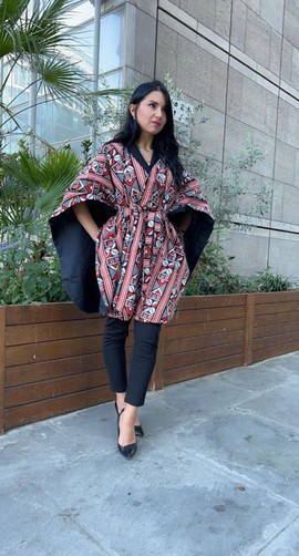 Kimono cape in “bogolan” wax