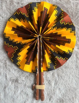 Lot de 3 éventails africains authentiques en cire - Couleurs assorties - Cadeaux de mariage et de fête