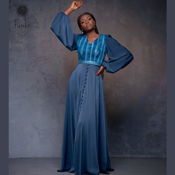 Dress SENAMI, Grey-Blue
