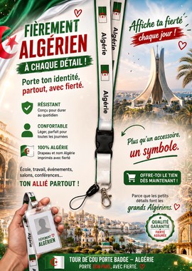 Tour du cou porte badge de l’Algérie