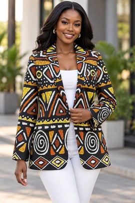 Robe midi à col en V et manches courtes pour femme en imprimé africain | Robe midi en imprimé africain | Bynelo