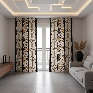 African Tribal Blackout Curtains (Two-Piece) LARGER SIZES AVAILABLE