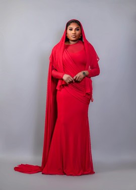 RED MESH DRESS (INNER INCLUDED)