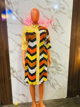 Aduke shirt Ankara dress, Ankara mixed dress