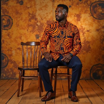 Long Sleeve African Print Shirt