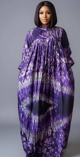 Gorgeous Purple Tie-Dye Maxi Kaftan