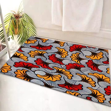 Ankara Multi Colored Bath Mat Unique Bathroom Rug Floral (LARGER SIZES AVAILABLE)