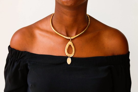 African Brass necklace, Christmas gift for her, Tribal necklace, Moms gift, One size fits all