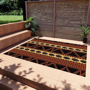 African Abstract Outdoor Rugs Cowrie Shell Artistic Carpet (LARGER SIZES AVAILABLE)