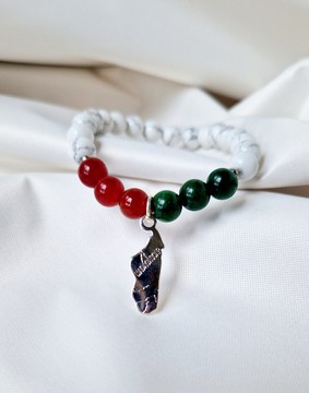 Howlite/Jade/Carnelian bracelet - natural stone