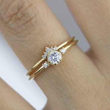 10karat engagement and wedding ring pair
