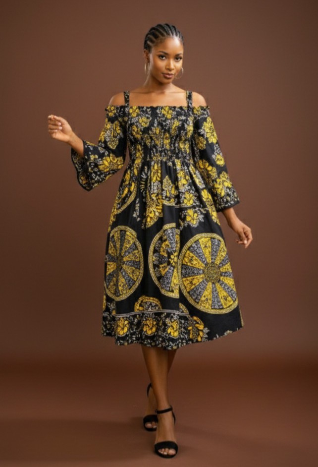 knee length dresses for ladies Emalee Plaid A-Line Midi Dress