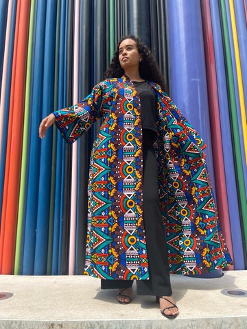 Wax kimono “Reine Nandi” bogolan print