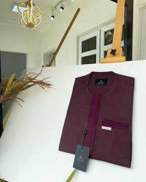 A Flap burgundy embroidery kaftan