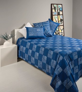 Parure Drap Grasslands Indigo, Coton 100% 60fils/cm2