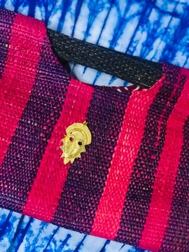 Pochette en Raphia rouge