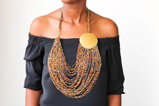 Collier de perles africaines, collier Fringe, collier Maasai, collier zoulou