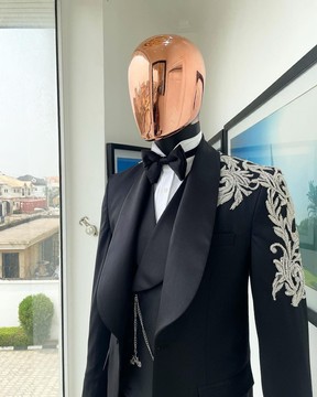 The “Trailblazers” charcoal black, shawl lapel tuxedo Suit
