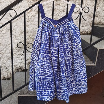 Robe africaine femme, kaba, boubou en tissu pagne Ndop Cameroun