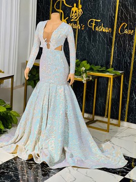 Robe de bal en dentelle sirène longueur au sol, vêtements pour femmes africaines, robe longue, robes de bal