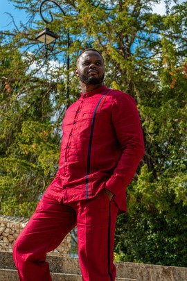 Chemise Aseda – Rouge Pourpre Aso Oke