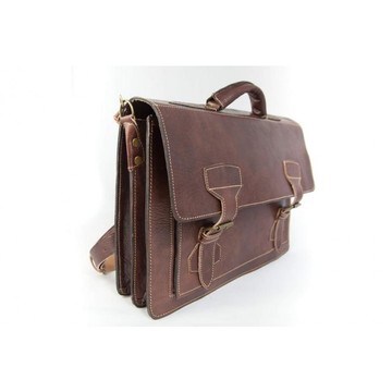 Cartable professionnel en cuir véritable 100% fait main.
