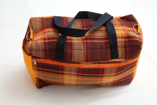 Diaper bag Madras Brown Handmade