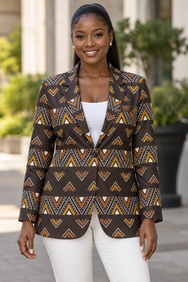 Robe midi à col en V et manches courtes pour femme en imprimé africain | Robe midi en imprimé africain | Bynelo